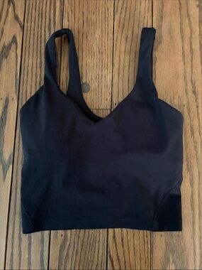 lululemon athletica Black V-Neck Longline Sports Bralette